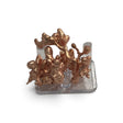 Rare Earth Gallery medium Michigan sculptured copper specimen with unique crystalline formations on a clear stand.
