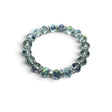 Rare Earth Gallery mystic topaz crystal beaded bracelet with sparkling silver accents on a white background