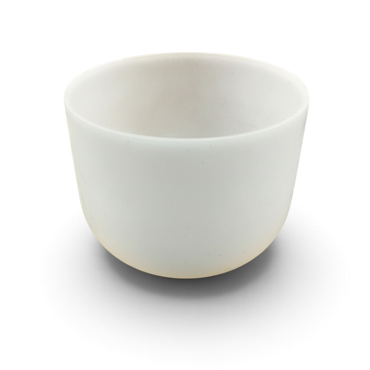 Rare Earth Gallery 10-inch white obsidian singing bowl tuned to note F at 432Hz for sound healing and meditation
