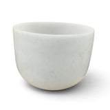 Rare Earth Gallery 10-inch obsidian singing bowl in white with subtle speckled texture tuned to G-25 432Hz