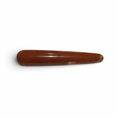 Rare Earth Gallery polished brecciated red jasper massage wand with smooth cylindrical shape