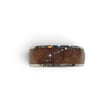 Rare Earth Gallery 8mm domed titanium ring featuring a polished rosewood inlay on a white background