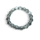 Rare Earth Gallery topaz crystal beaded bracelet with sparkling silver-toned spacer accents on a white background