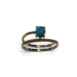Rare Earth Gallery Arizona turquoise ring featuring a 4mm round stone set on a decorative beaded dot band