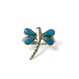 Rare Earth Gallery dragonfly ring featuring Arizona turquoise inlay in a polished silver setting, size 4.