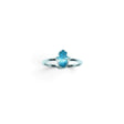 Rare Earth Gallery turquoise Hamsa hand ring in a simple silver bezel setting, size 4.