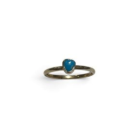 Rare Earth Gallery Sleeping Beauty turquoise nugget ring with a delicate round metal band.