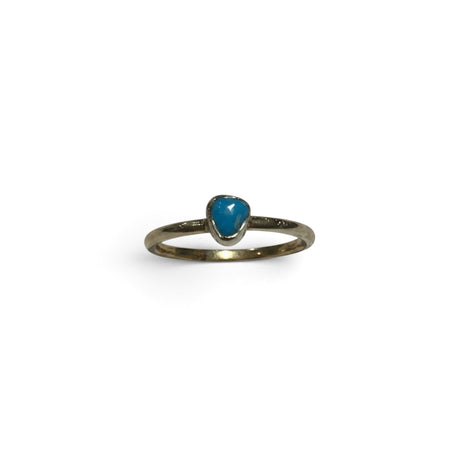 Rare Earth Gallery Sleeping Beauty turquoise nugget ring with a delicate round metal band.