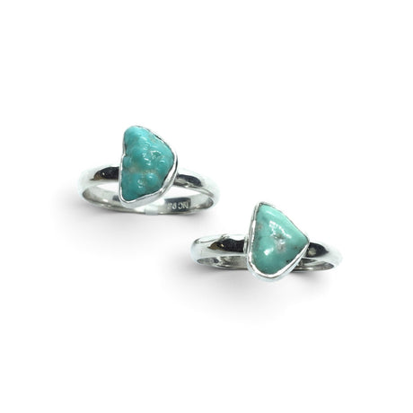 Rare Earth Gallery turquoise nugget ring featuring a polished freeform stone in a 925 sterling silver bezel setting.