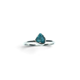 Rare Earth Gallery turquoise nugget ring featuring a raw blue stone set on a simple round silver band