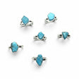 Rare Earth Gallery turquoise nugget rings with polished freeform stones set in 925 sterling silver bezels