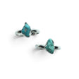 Rare Earth Gallery turquoise nugget rings in polished freeform bezel settings on 925 sterling silver bands