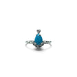 Rare Earth Gallery pear-shaped turquoise cabochon ring with white CZ accents on a textured 925 sterling silver band.