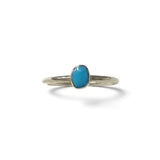 Rare Earth Gallery polished turquoise mini dot ring in sterling silver, size 5