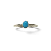Rare Earth Gallery polished turquoise mini dot ring in sterling silver, size 5