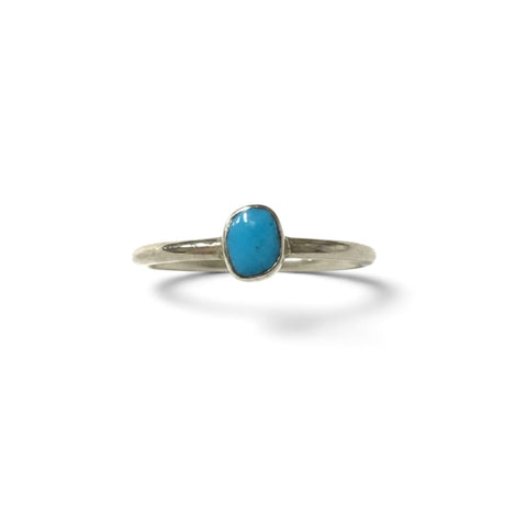 Rare Earth Gallery polished turquoise mini dot ring in sterling silver, size 5