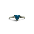 Rare Earth Gallery turquoise triangle stone ring on a silver band