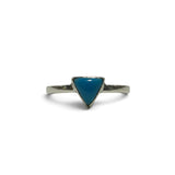 Rare Earth Gallery turquoise triangle stone ring on a silver band