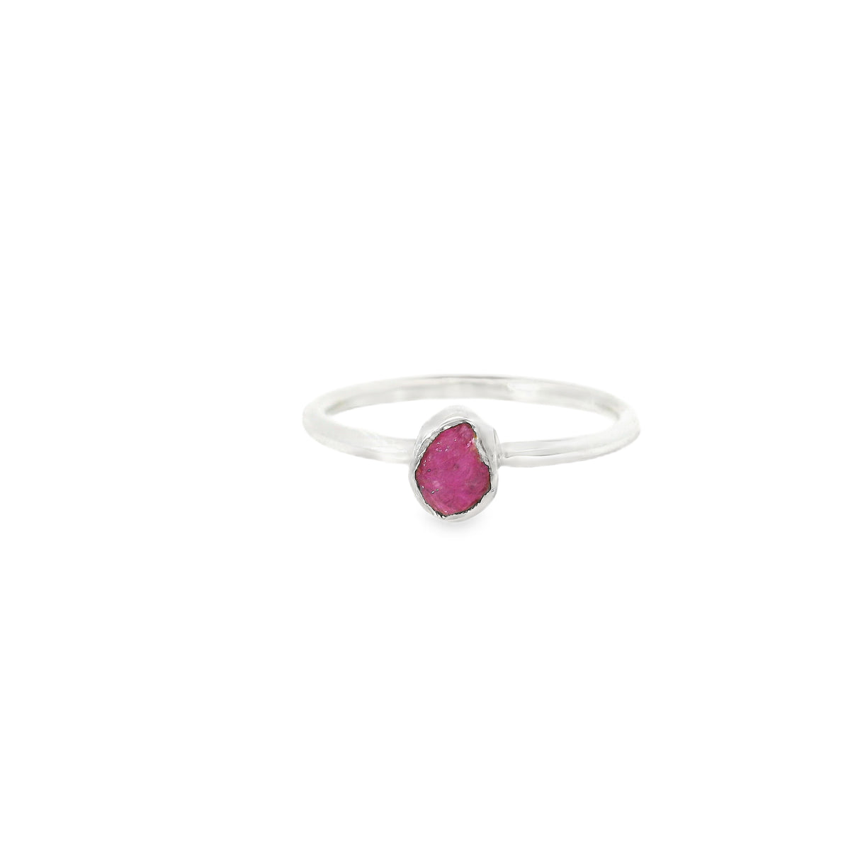 Bague Rubis Pépites sur Bande Verte T7