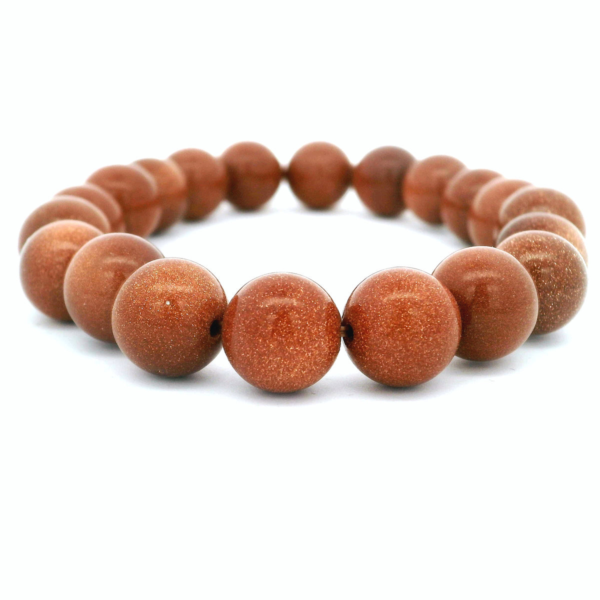 10mm Polished Gemstone Beaded Bracelet