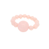 4.5mm Gemstone Beaded Ring with 10mm Round Focal
