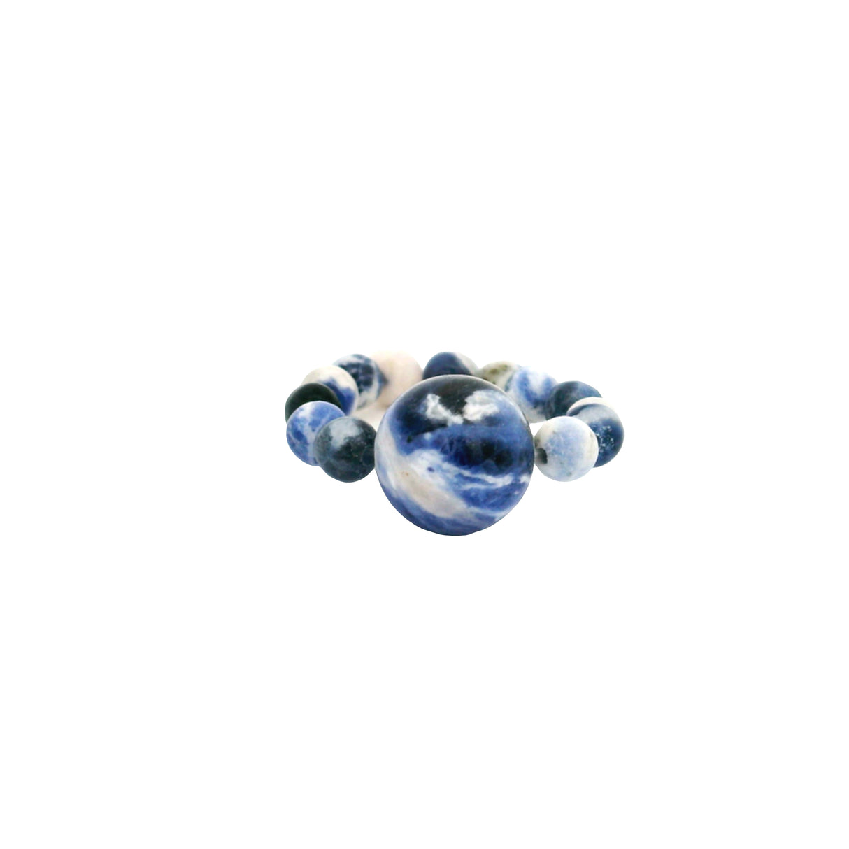 4.5mm Gemstone Beaded Ring with 10mm Round Focal