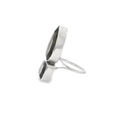 Faceted Smoky Quartz Ring Multiple Gem Bezel Set
