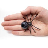 Black Sard Onyx Spider - Sphere on Silver Body