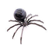 Black Sard Onyx Spider - Sphere on Silver Body