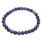 Bracelet perlé rond en tanzanite 5mm-6mm