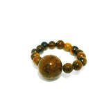 4.5mm Gemstone Beaded Ring with 10mm Round Focal