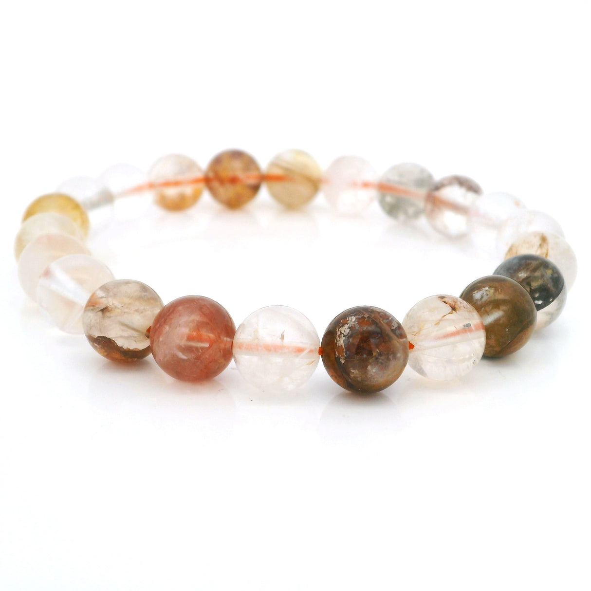 Yellow Hematoid Quartz Beaded Bracelet - 8.5mm Round