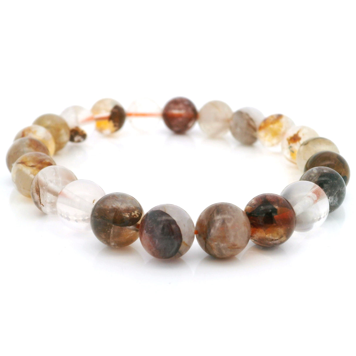 Yellow Hematoid Quartz Beaded Bracelet - 8.5mm Round