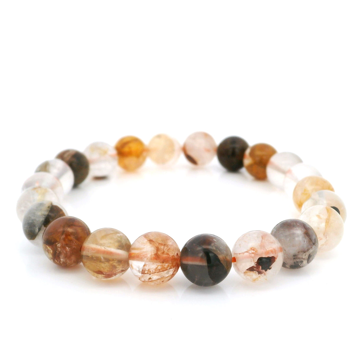 Yellow Hematoid Quartz Beaded Bracelet - 8.5mm Round